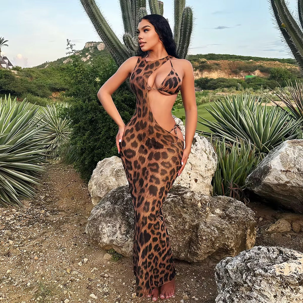 Allure 3-Piece Bikini with Cut-Out Maxi Dress