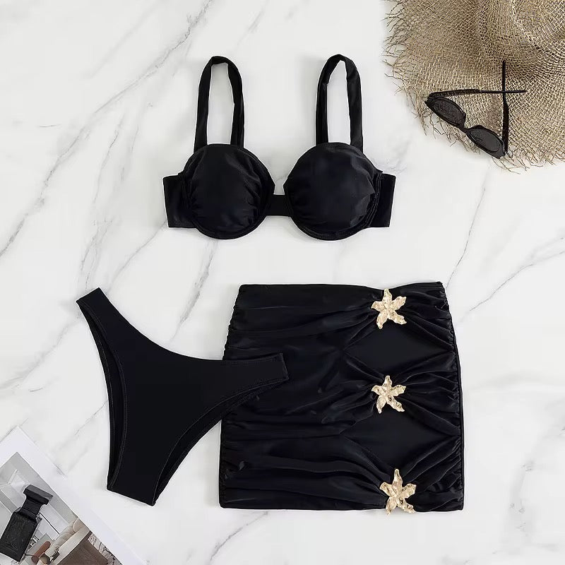 Mermaid Dreams 3-Piece Bikini with Mini Skirt