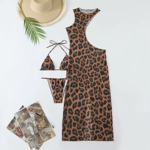 Allure 3-Piece Bikini with Cut-Out Maxi Dress