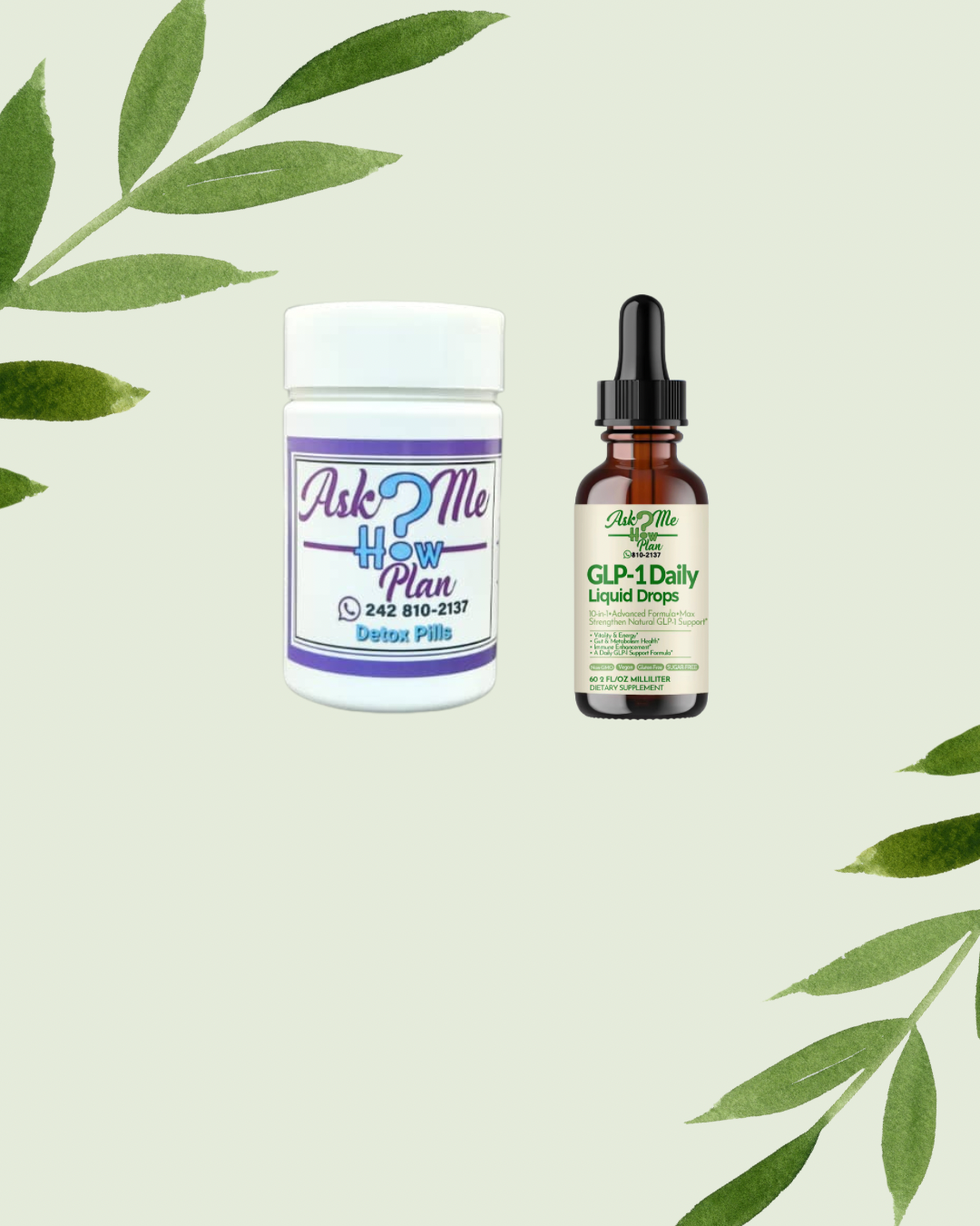 Slimming Drops and Detox Pills Package