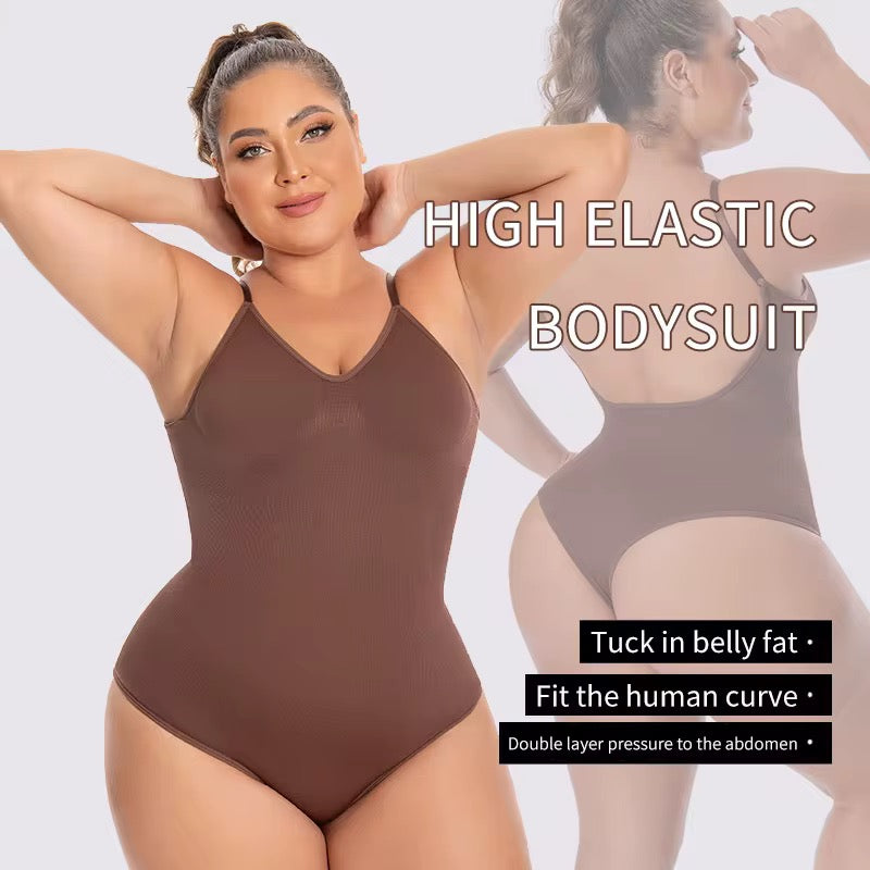 Deep V-Neck Sculpting thong Bodysuit