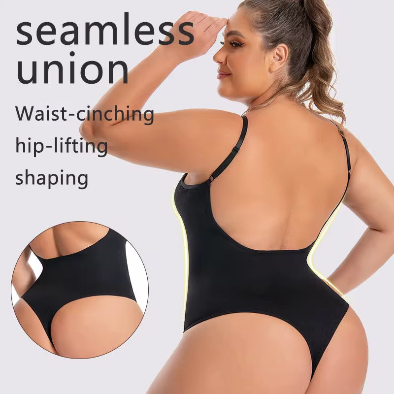 Deep V-Neck Sculpting thong Bodysuit