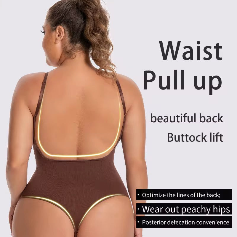 Deep V-Neck Sculpting thong Bodysuit